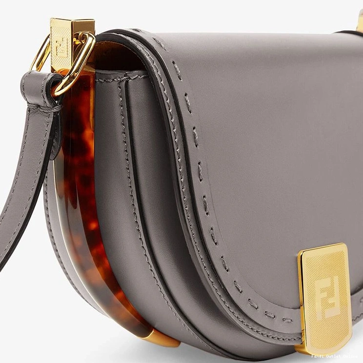 Cheap Logo ROMA In Bag Leather Moonlight Grey Fendi Calf 0714